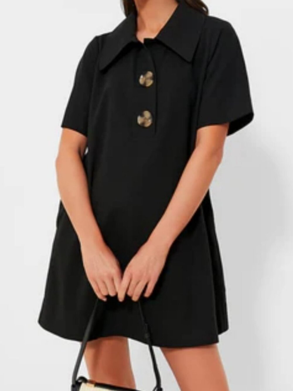 Tuckernuck Black Scout Dress Oversized Collar Statement Buttons Sz XL